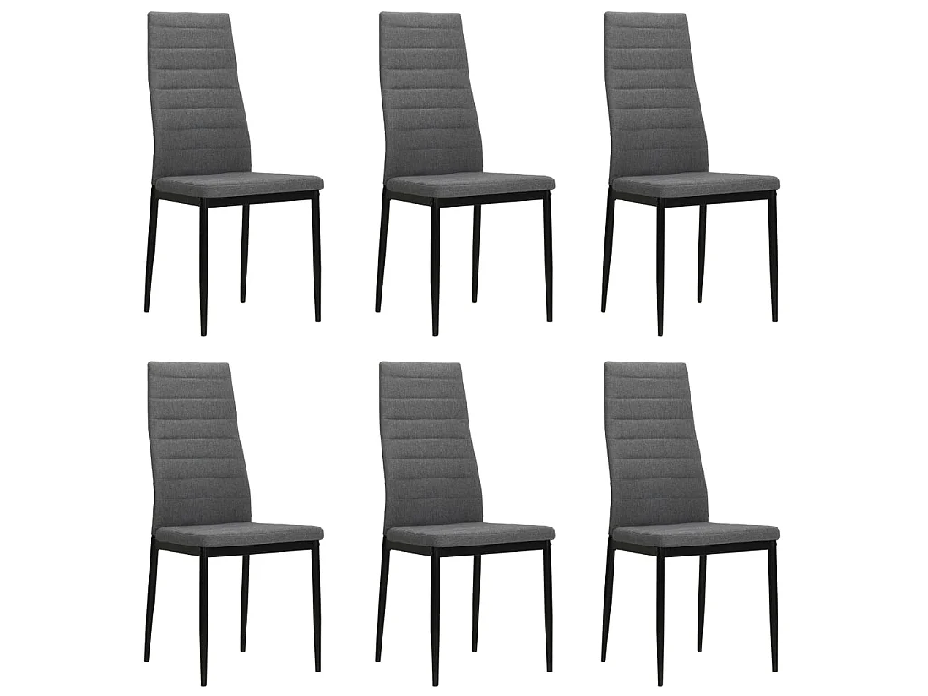 Chaises à manger lot de 6 gris clair tissu