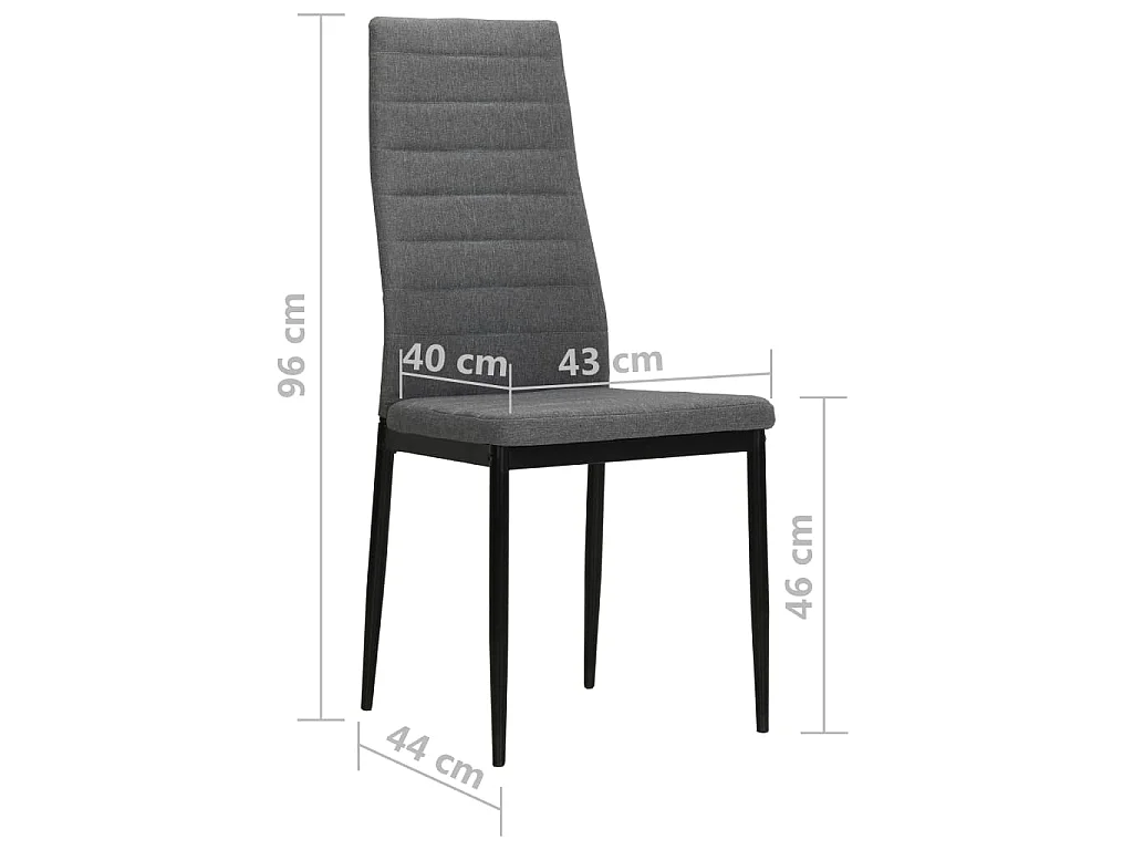 Chaises à manger lot de 6 gris clair tissu