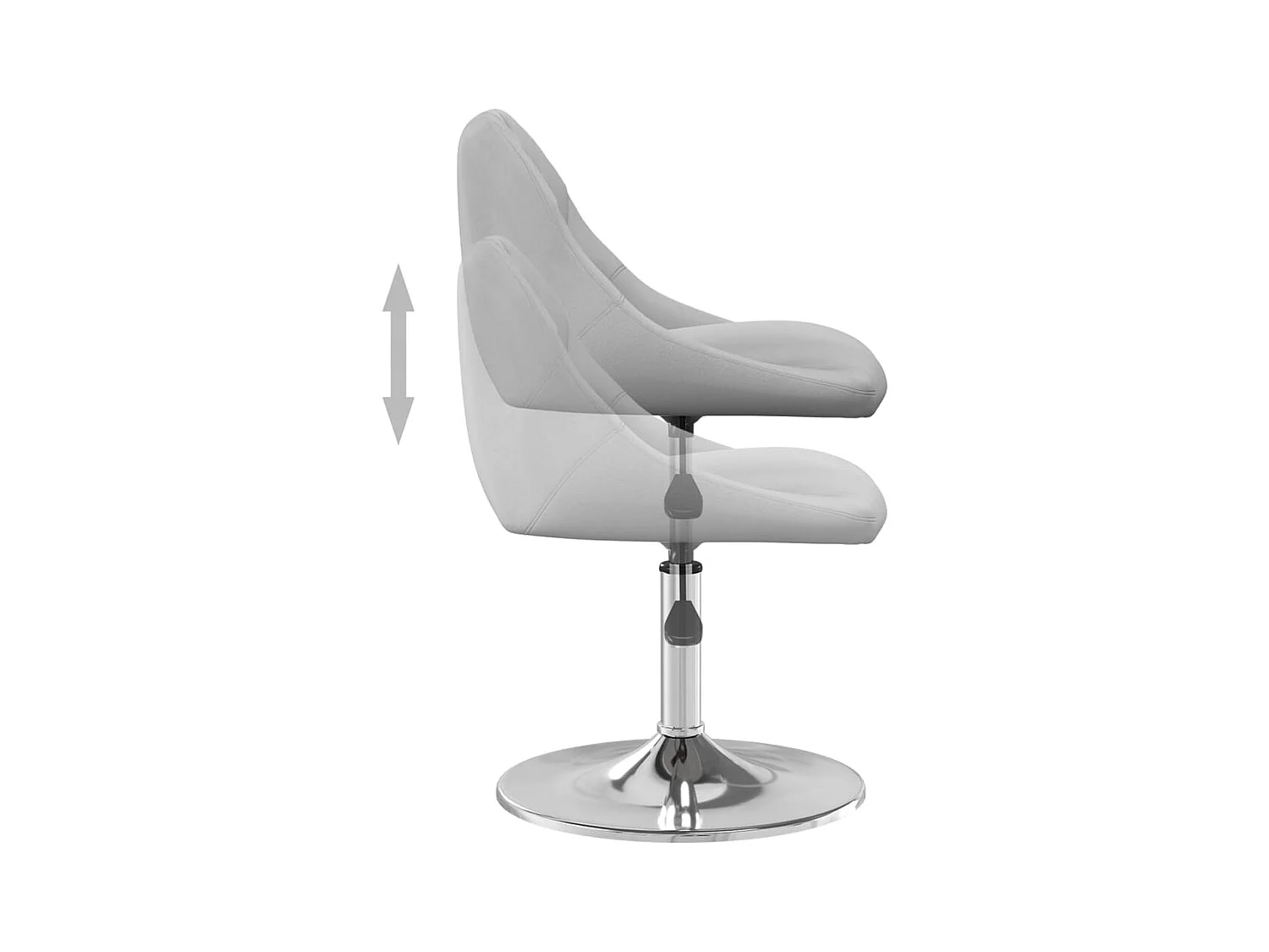 Chaises pivotantes à manger lot de 6 Gris clair Velours