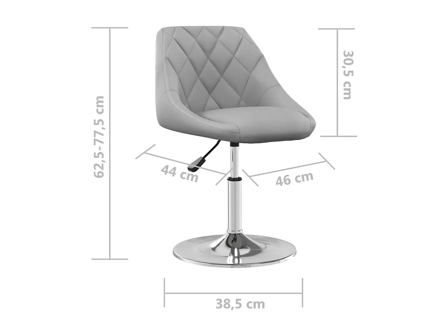 Chaises pivotantes à manger lot de 6 Gris clair Velours