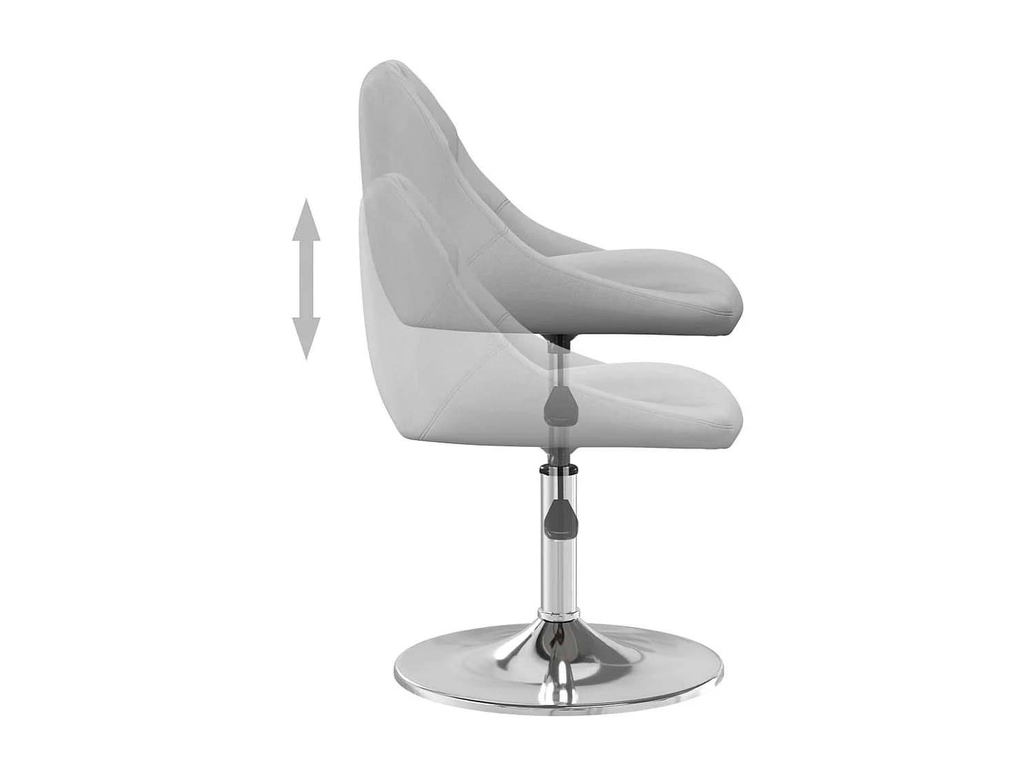 Chaises pivotantes à manger lot de 6 Gris clair Velours