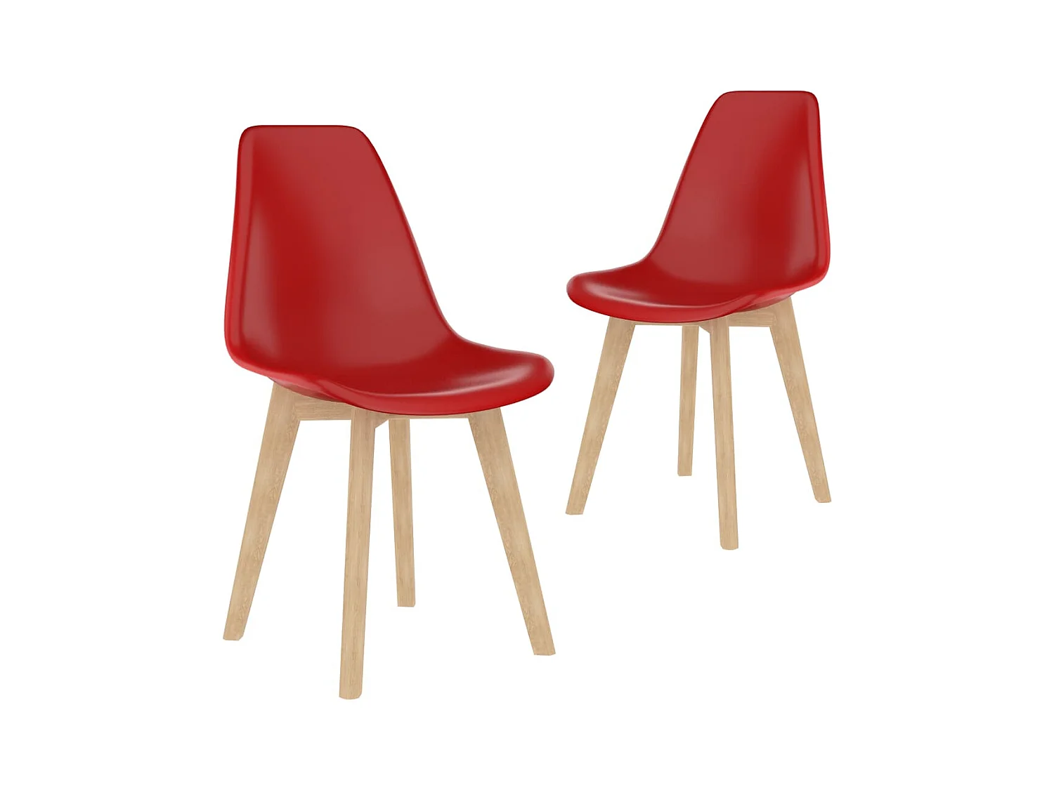 Chaises à manger lot de 2 rouge plastique