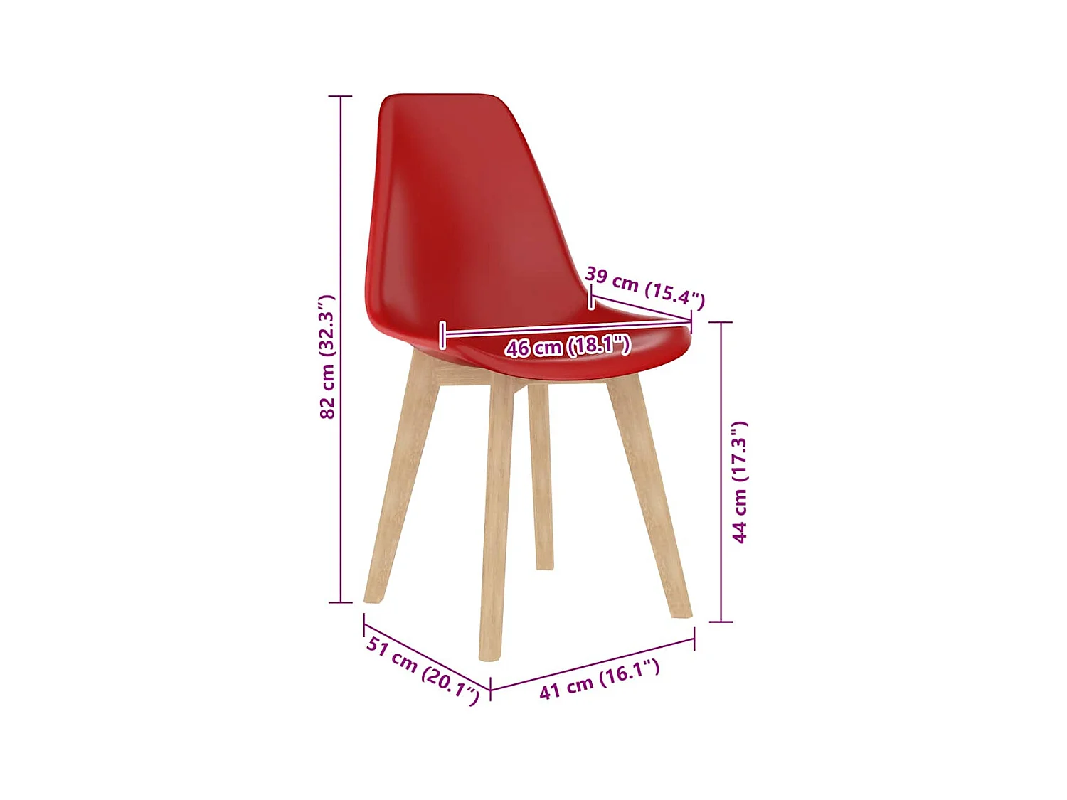 Esszimmerstühle 2 Stk. Rot Kunststoff