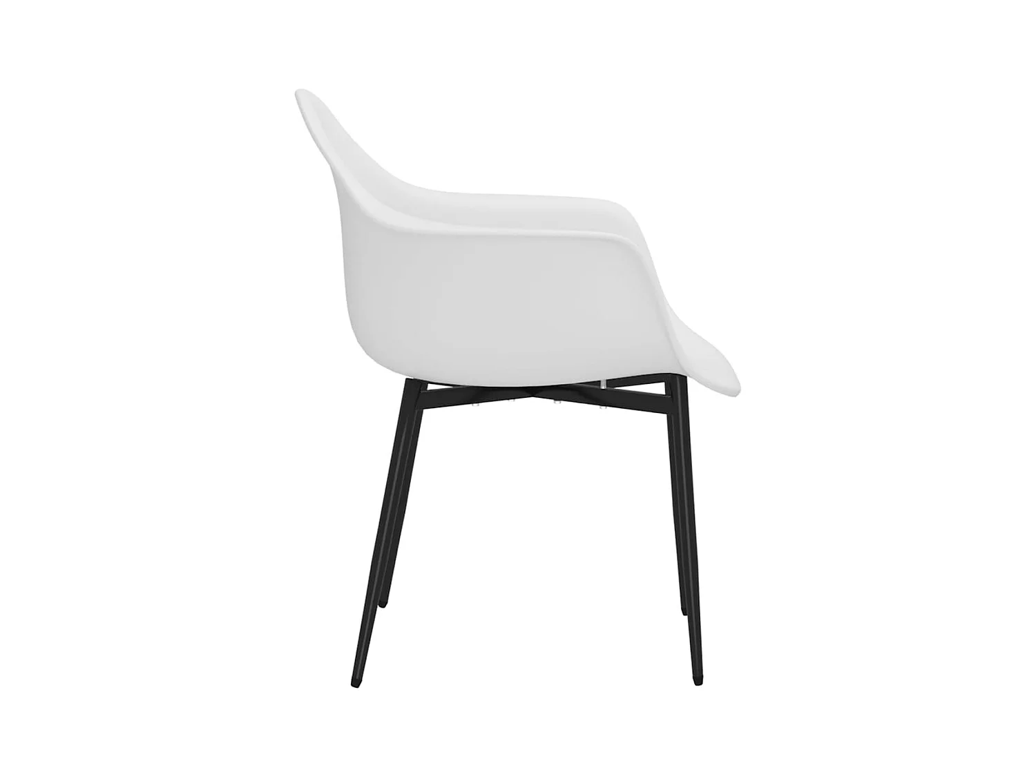 Chaises à manger lot de 4 blanc PP