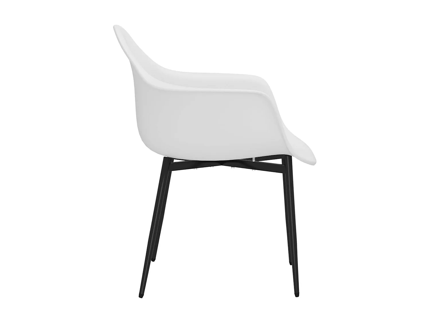 Chaises à manger lot de 4 blanc PP