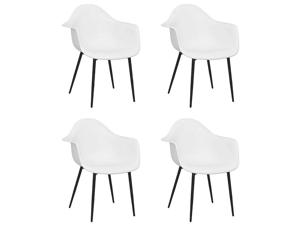 Sedie da Pranzo 4 pz Bianche in PP