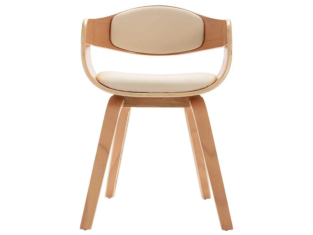 Eetkamerstoelen 2 st gebogen hout en kunstleer