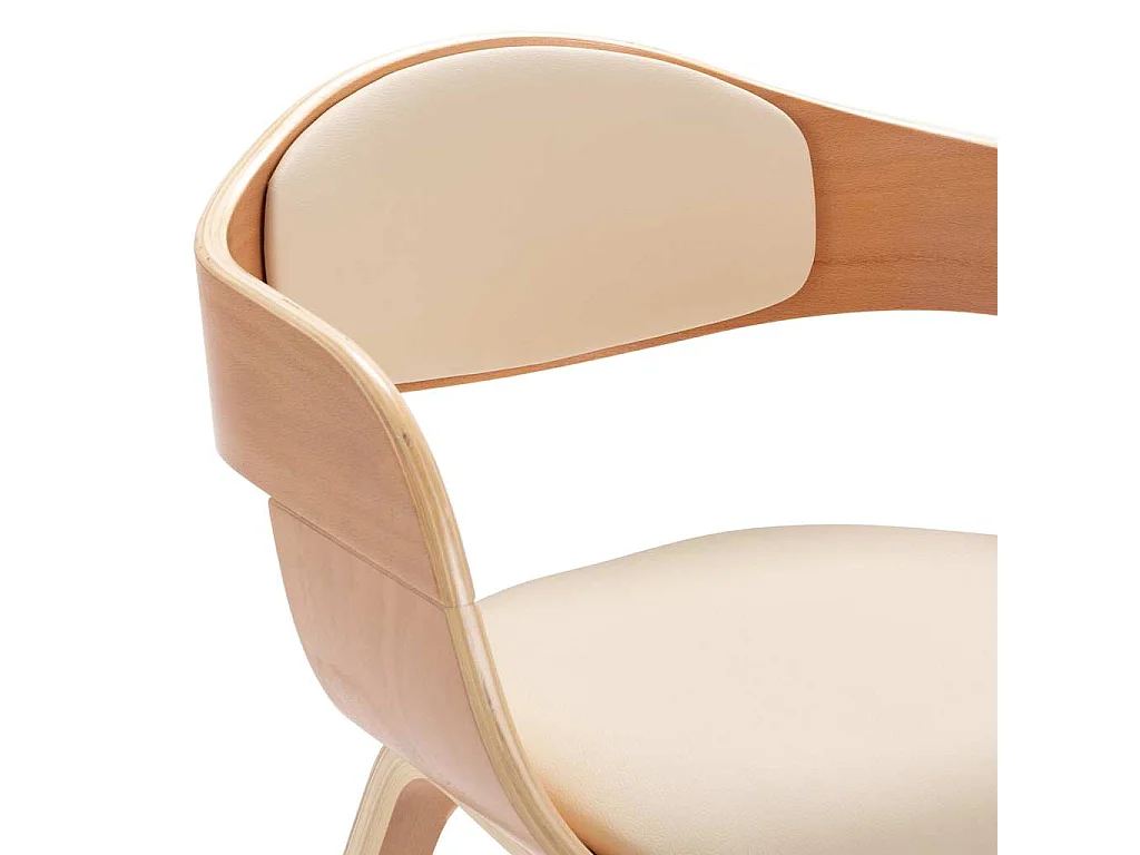 Eetkamerstoelen 2 st gebogen hout en kunstleer