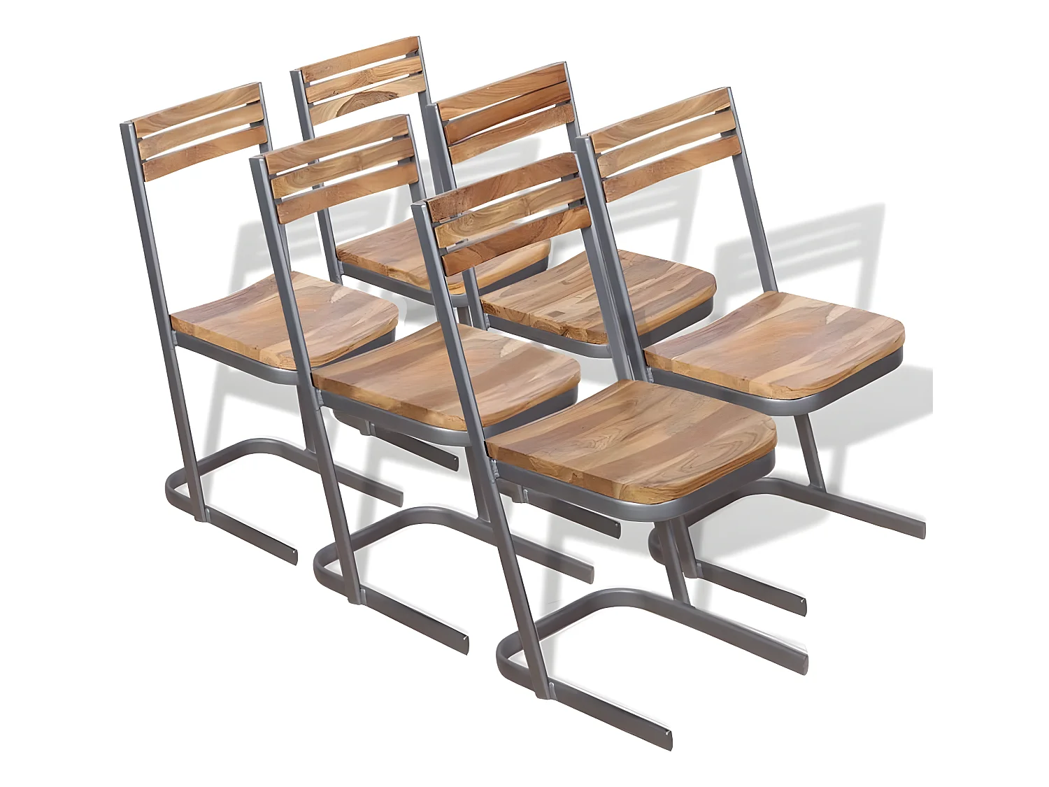 Chaises à manger lot de 6 bois de teck massif