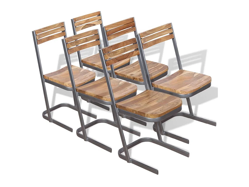 Chaises à manger lot de 6 bois de teck massif