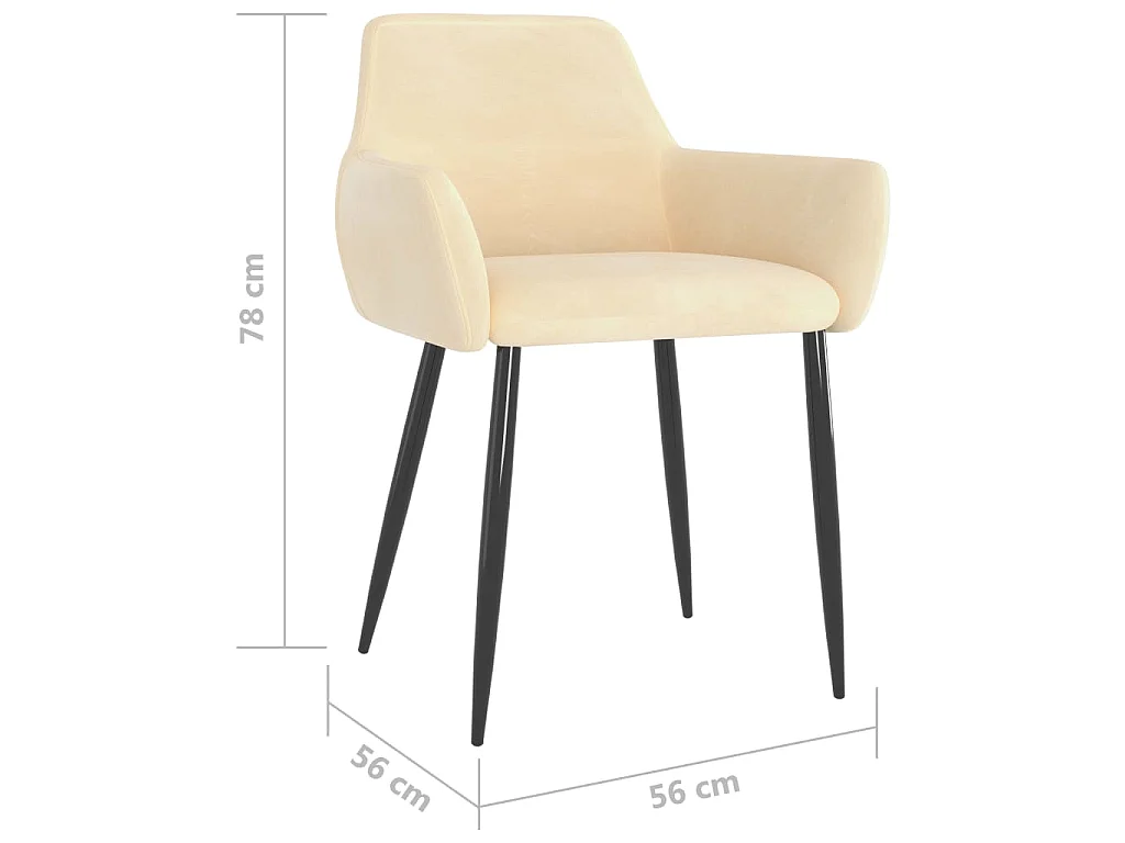 Chaises à manger lot de 2 Crème Velours