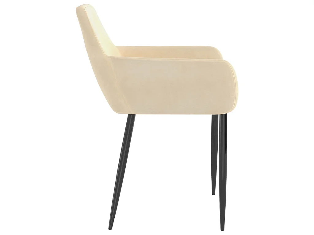 Chaises à manger lot de 2 Crème Velours