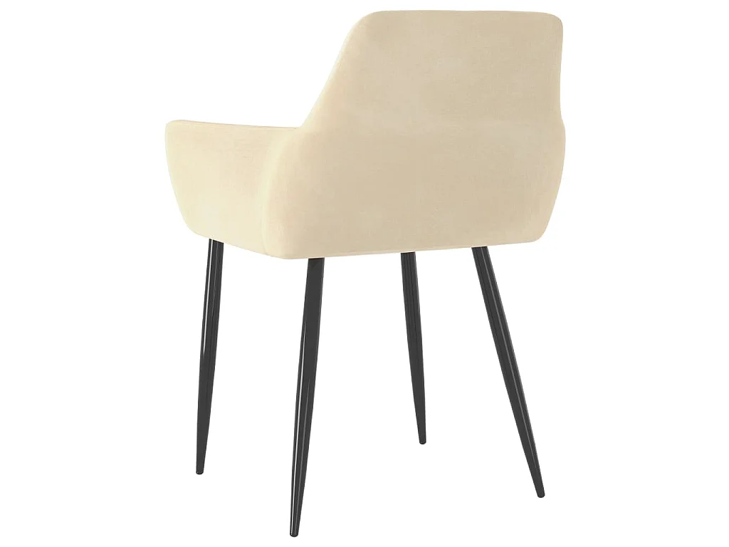 Chaises à manger lot de 2 Crème Velours