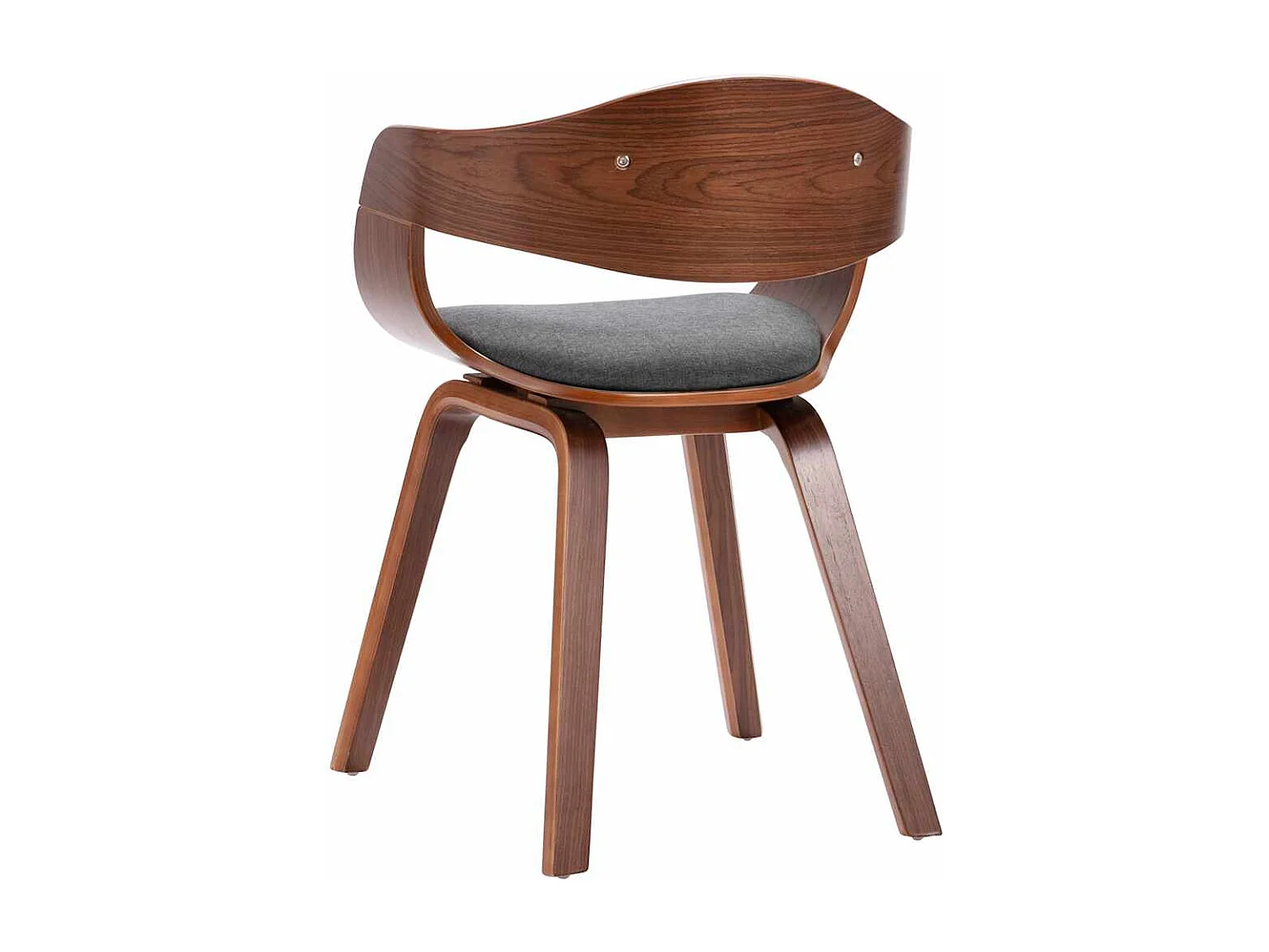 Chaises à manger lot de 2 bois courbé et tissu gris