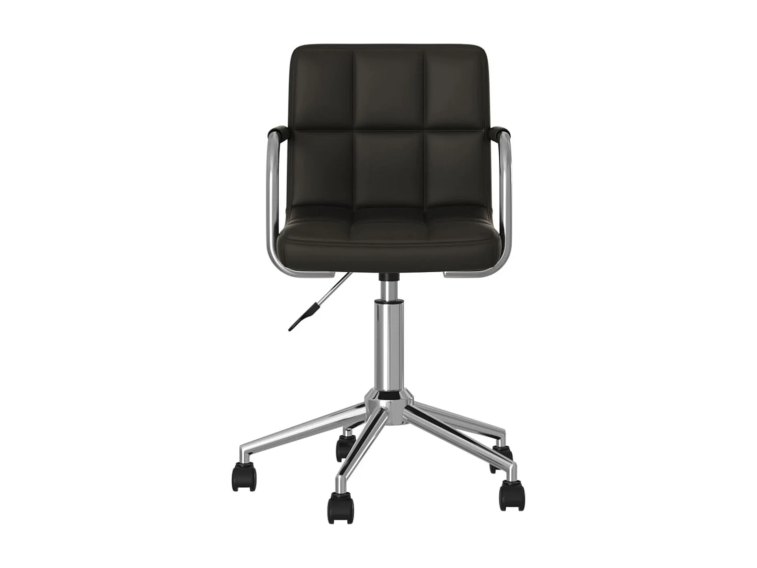 Chaise pivotante de salle à manger Noir Similicuir