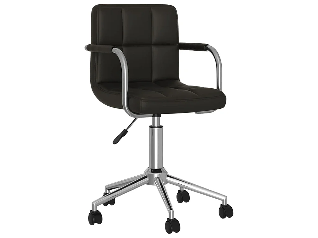 Chaise pivotante de salle à manger Noir Similicuir
