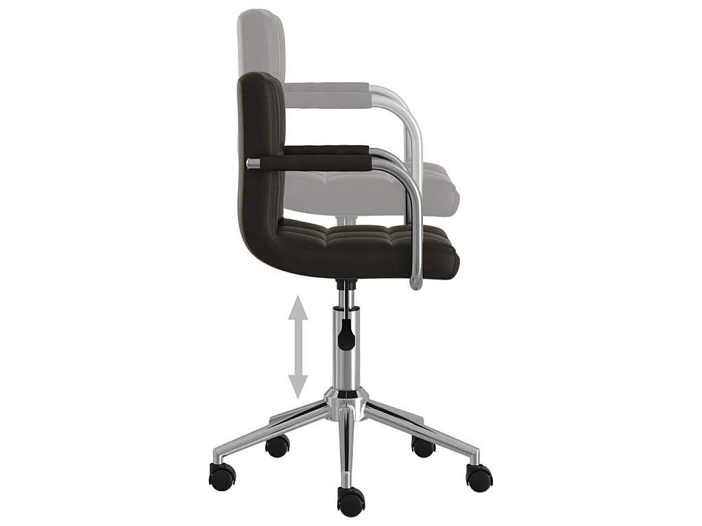 Chaise pivotante de salle à manger Noir Similicuir