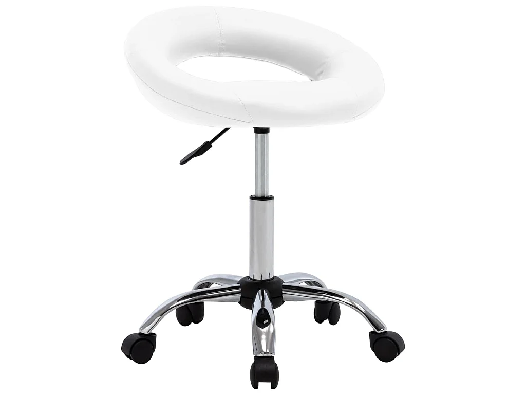 Chaise pivotante à manger Blanc Similicuir