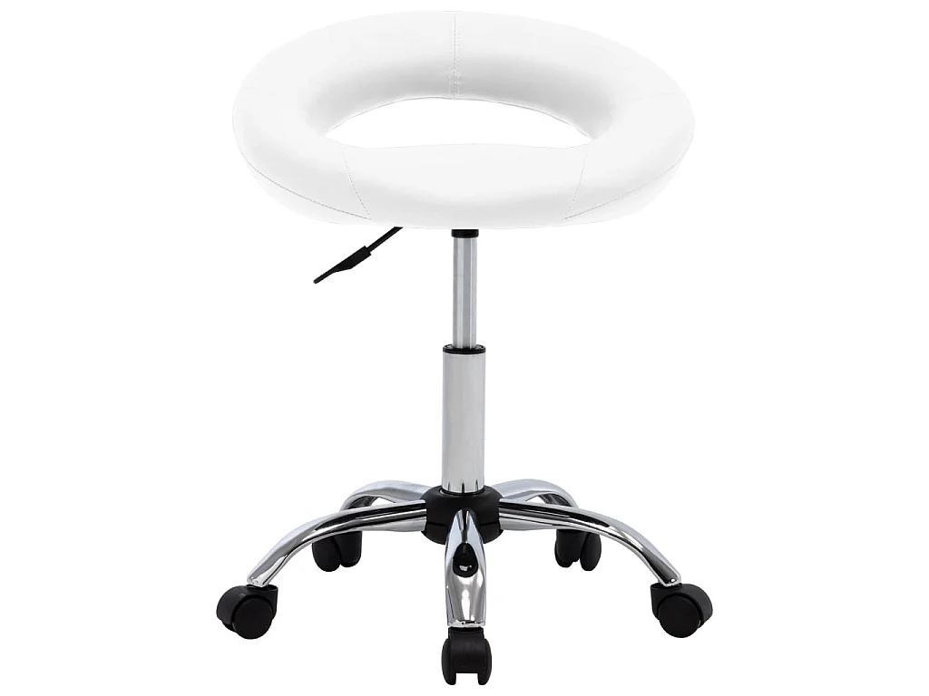 Chaise pivotante à manger Blanc Similicuir