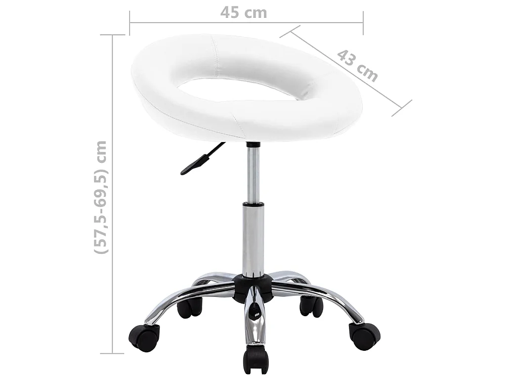 Chaise pivotante à manger Blanc Similicuir