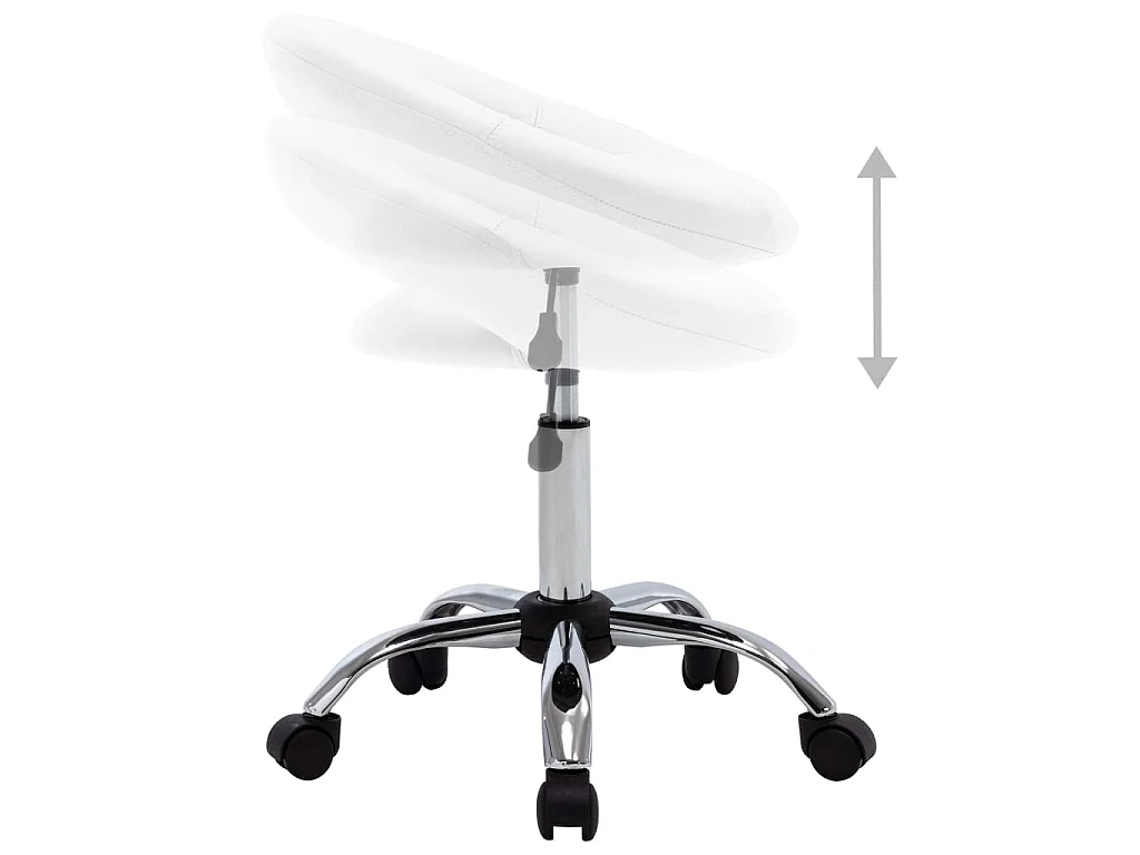 Chaise pivotante à manger Blanc Similicuir