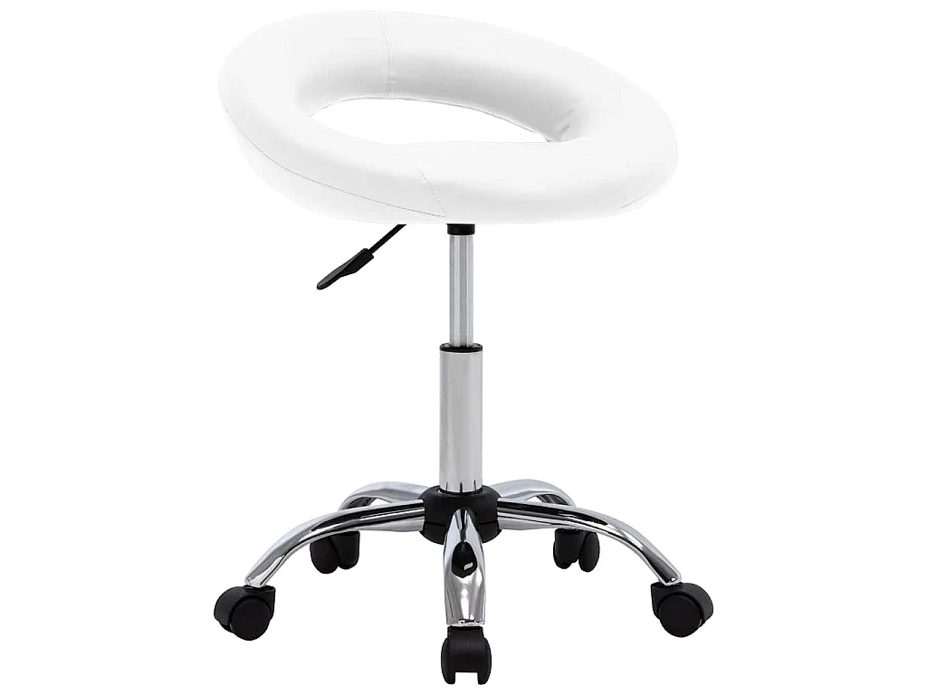 Chaise pivotante à manger Blanc Similicuir