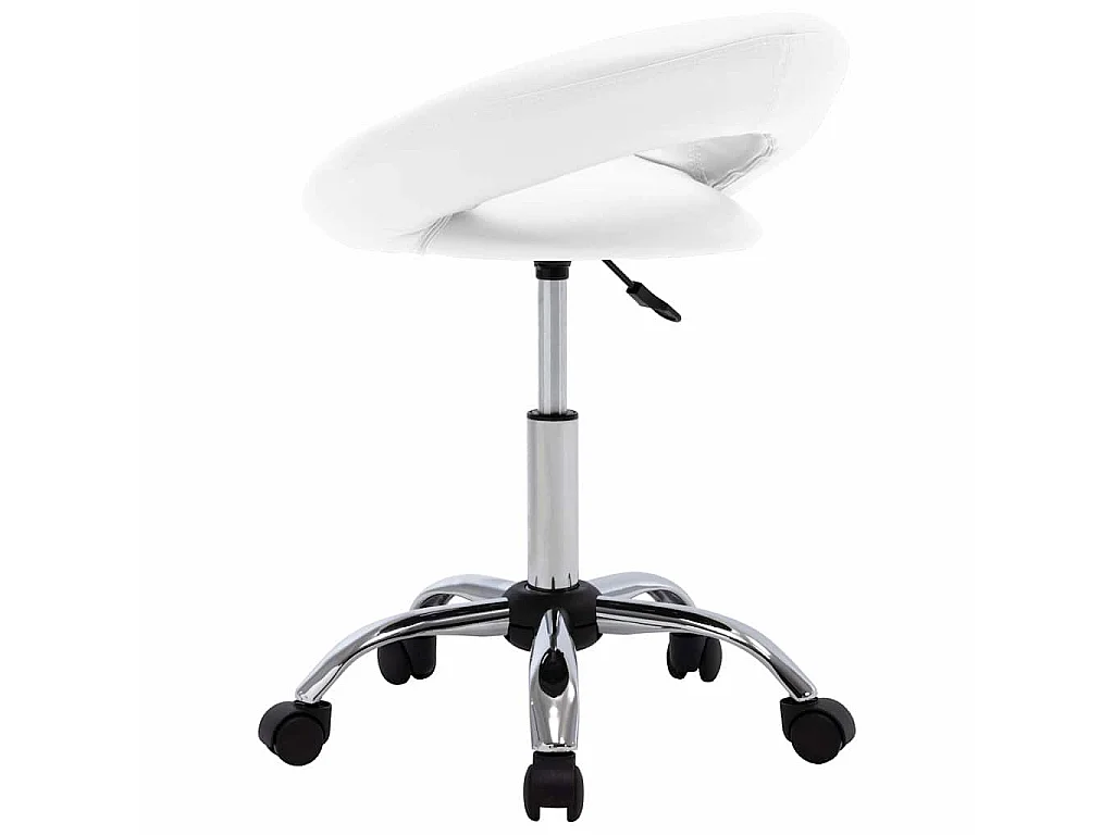 Chaise pivotante à manger Blanc Similicuir