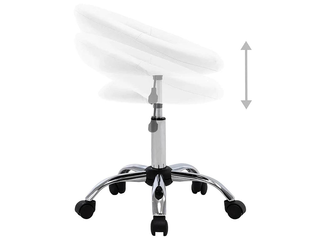 Chaise pivotante à manger Blanc Similicuir
