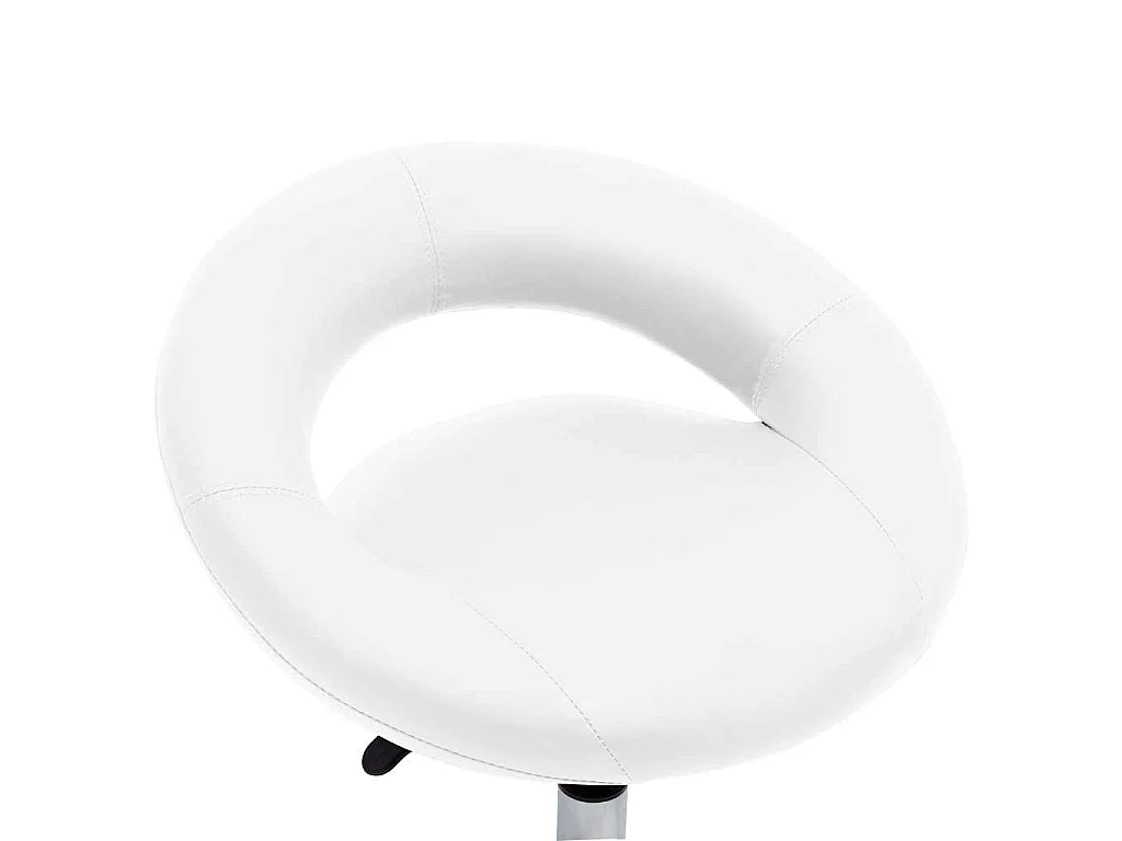 Chaise pivotante à manger Blanc Similicuir