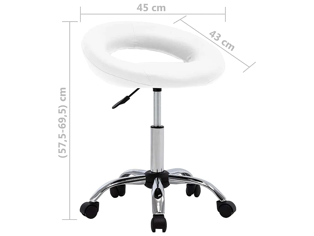 Chaise pivotante à manger Blanc Similicuir