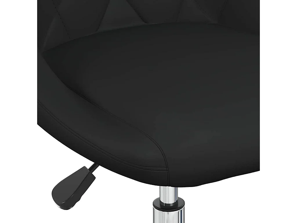 Chaise pivotante de salle à manger Noir Similicuir
