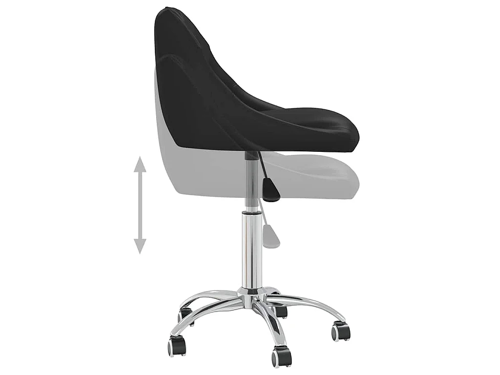 Chaise pivotante de salle à manger Noir Similicuir