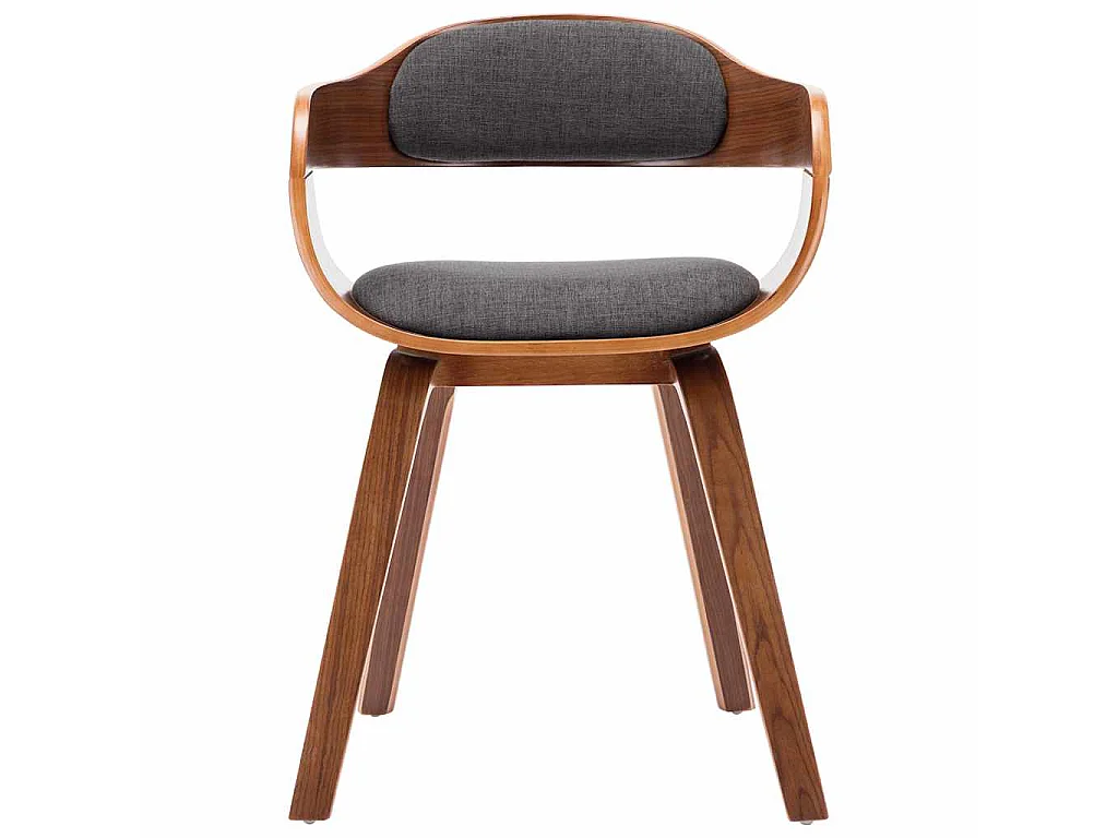 Chaises à manger lot de 2 gris foncé tissu et bois courbé