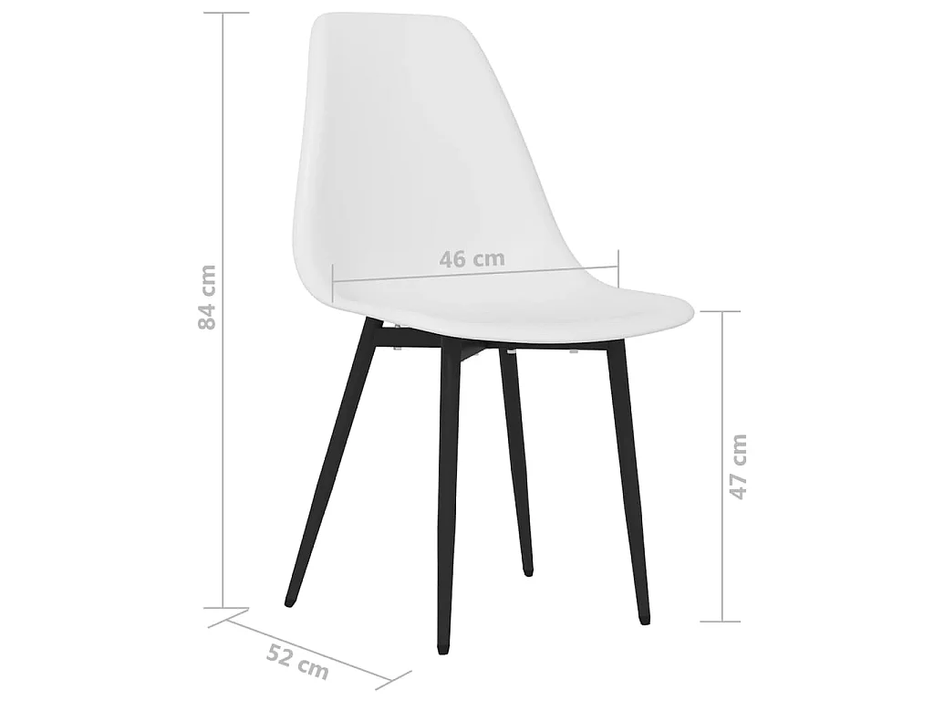 Chaises à manger lot de 6 blanc PP