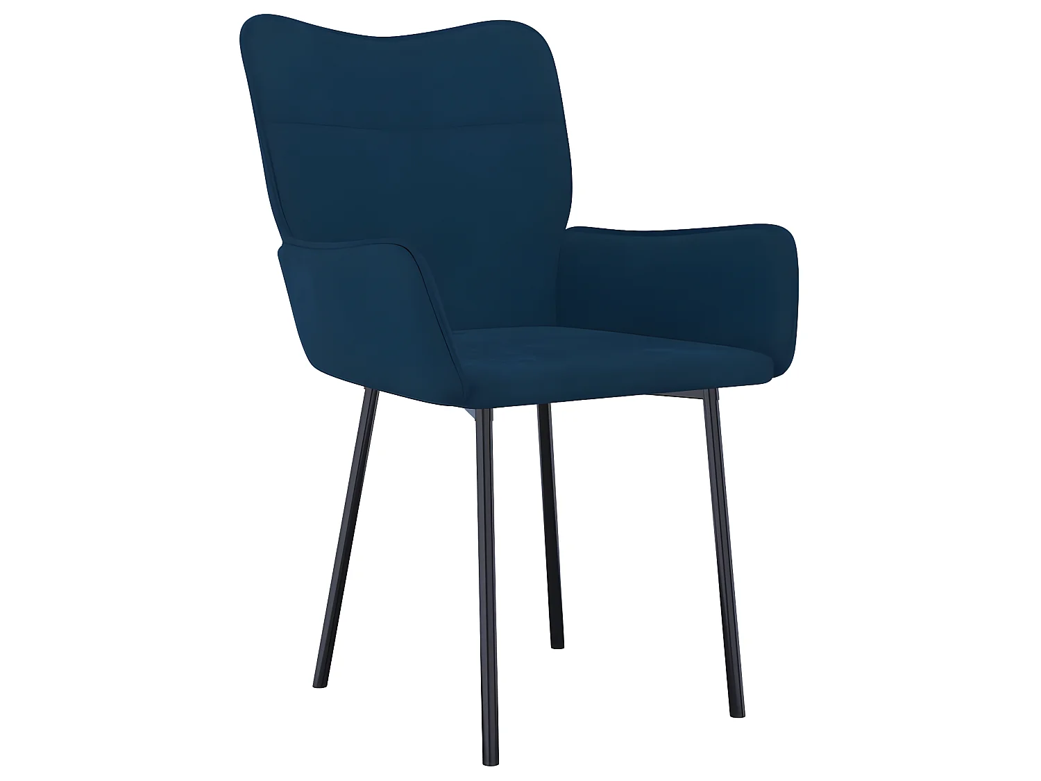 Chaises à manger lot de 2 Bleu Velours