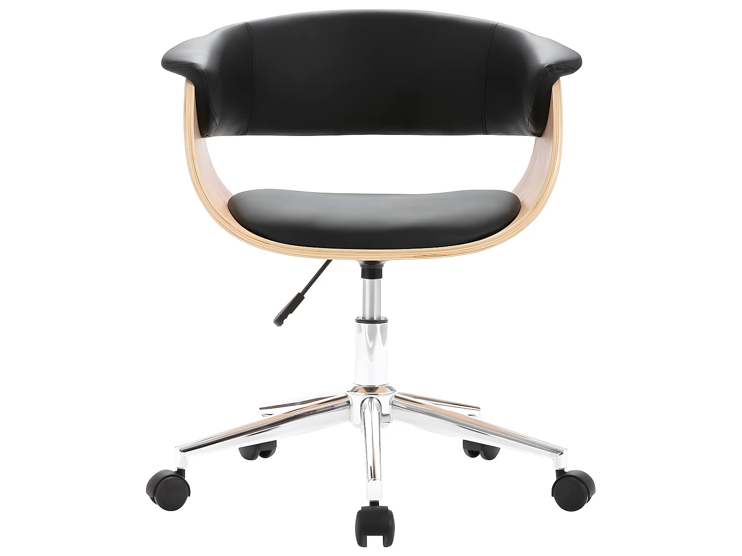 Sillas de comedor giratorias 4 unidades cuero sintético negro