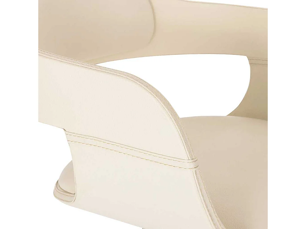 Chaise de salle à manger Blanc Bois courbé et similicuir