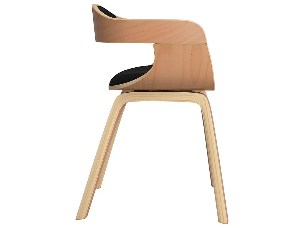 Eetkamerstoelen 2 st gebogen hout en kunstleer zwart