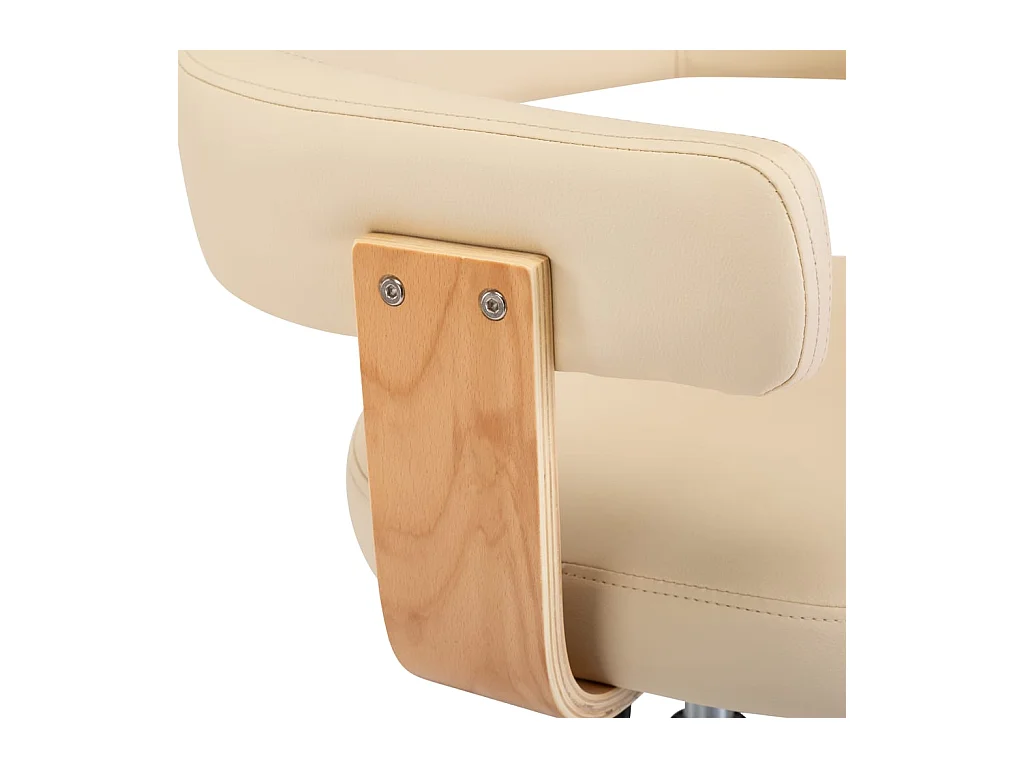 Eetkamerstoelen 6 st draaibaar 6 st kunstleer crèmekleurig