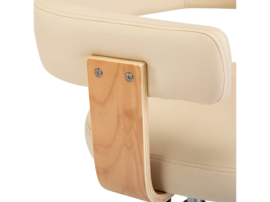 Sillas de comedor giratorias 6 unidades cuero sintético crema