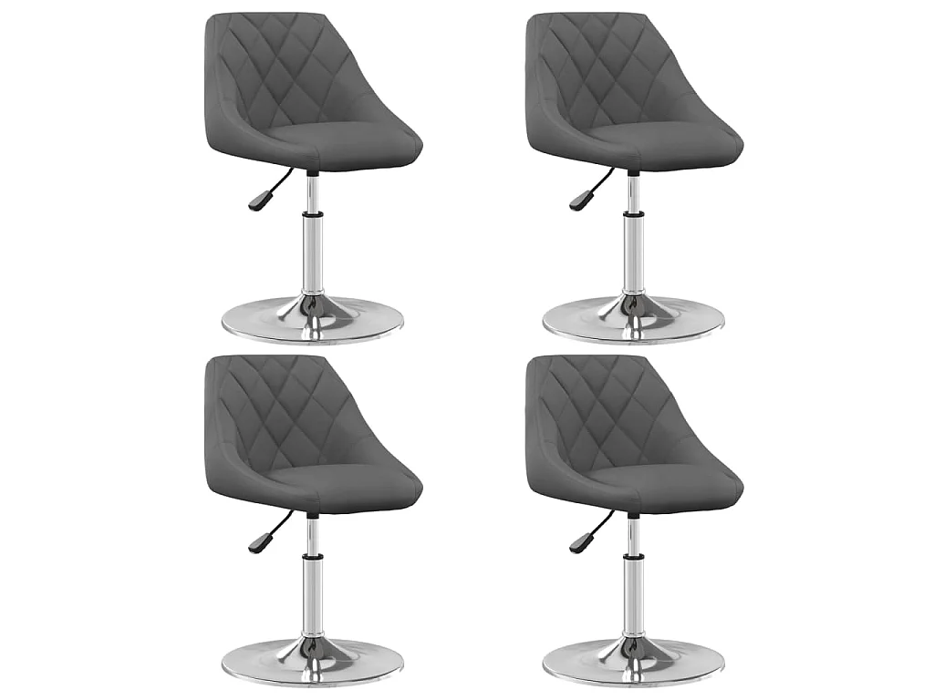 Chaises pivotantes à manger lot de 4 Gris foncé Velours