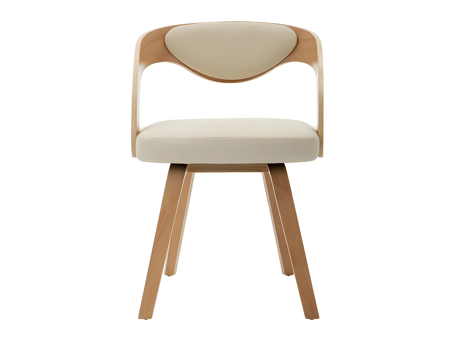 Chaises à manger lot de 2 crème bois courbé et similicuir