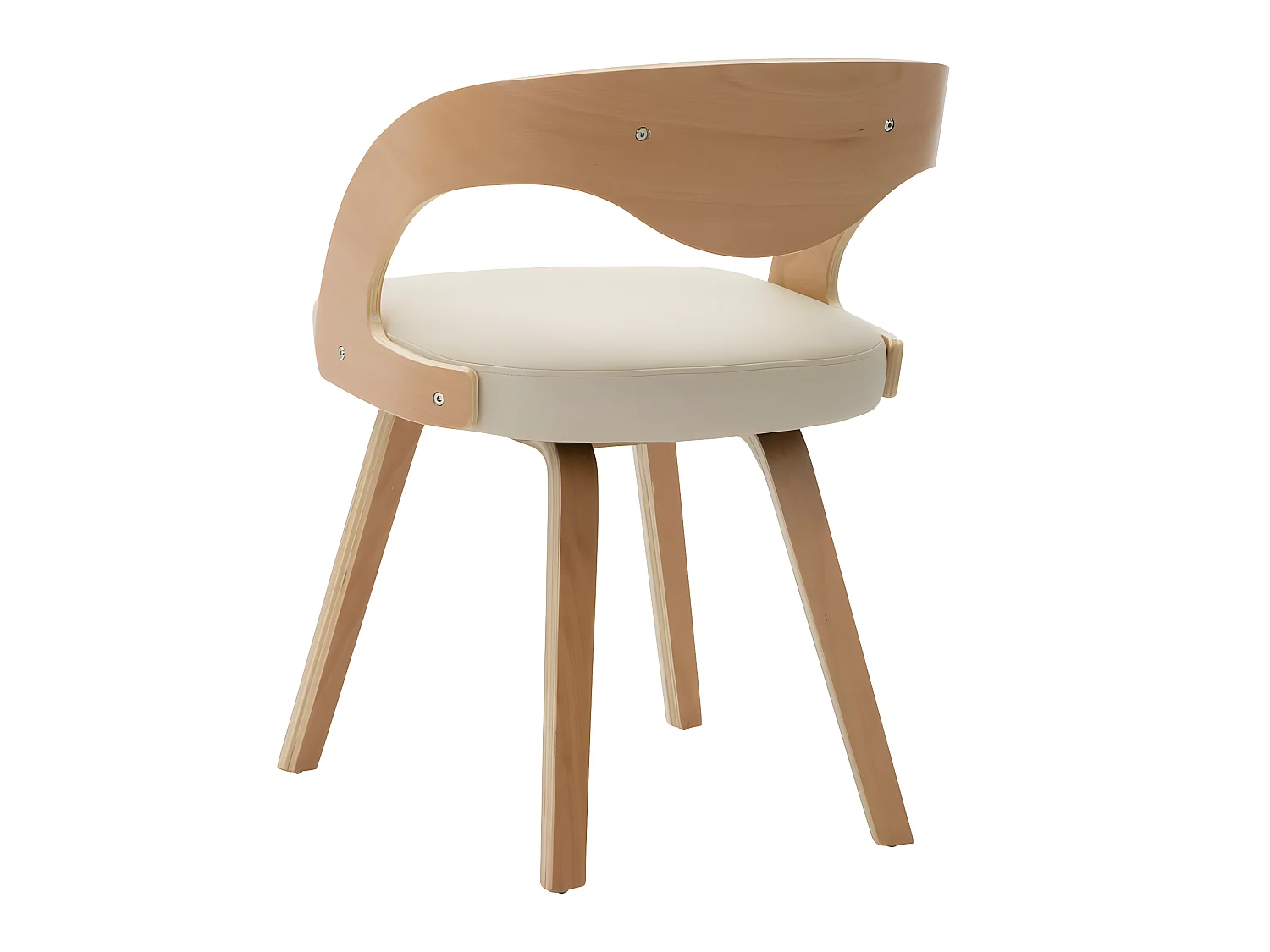 Chaises à manger lot de 2 crème bois courbé et similicuir