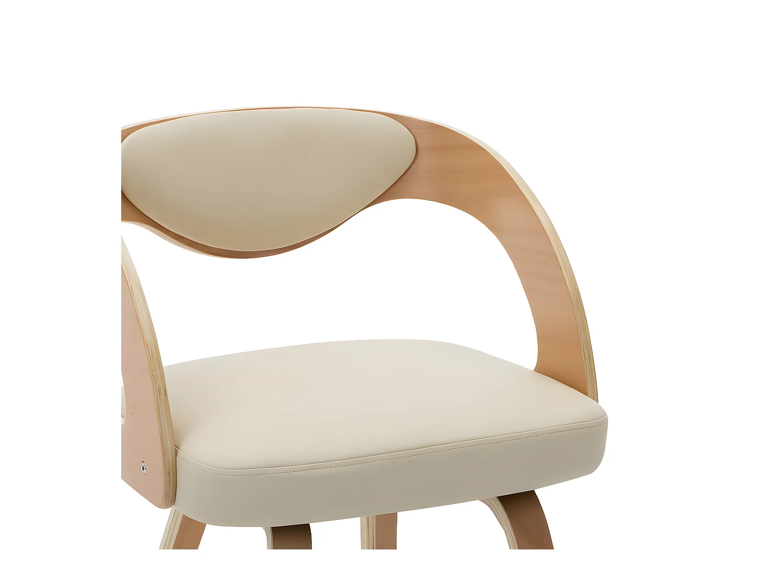 Chaises à manger lot de 2 crème bois courbé et similicuir