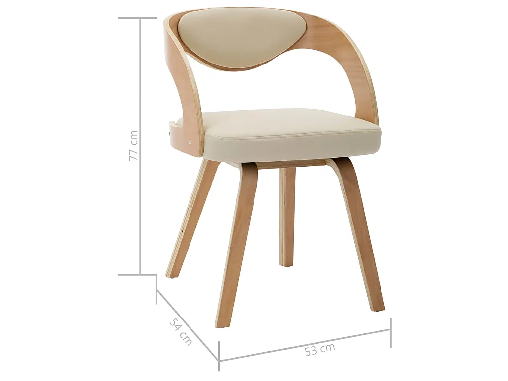 Esszimmerstühle 2 Stk. Creme Bugholz und Kunstleder