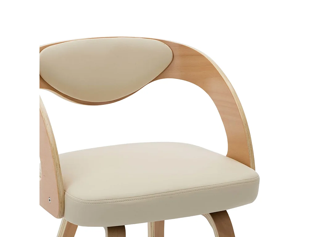 Esszimmerstühle 2 Stk. Creme Bugholz und Kunstleder