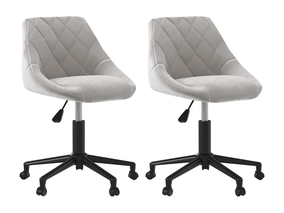 Eetkamerstoelen draaibaar 2 st fluweel lichtgrijs