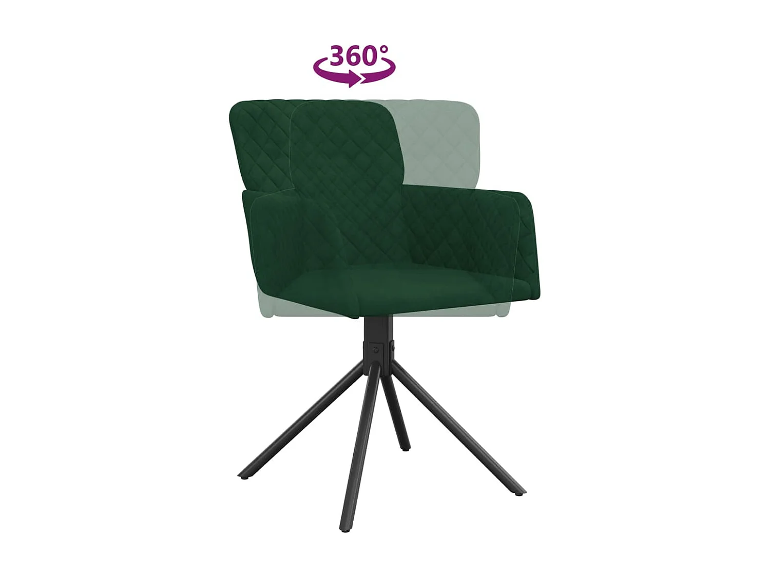 Sedie da Pranzo Girevoli 2 pz Verde Scuro in Velluto