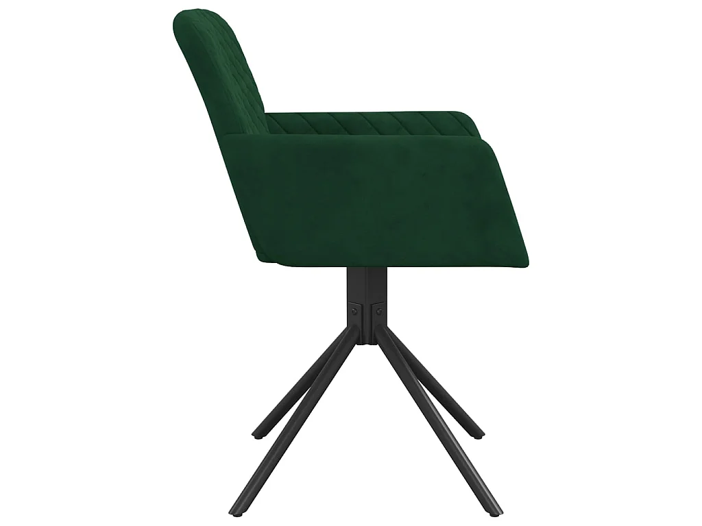 Chaises pivotantes à manger lot de 2 Vert foncé Velours