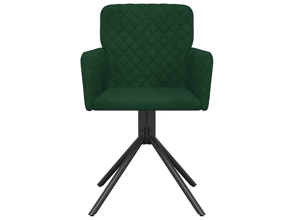 Sillas de comedor giratorias 2 unidades terciopelo verde oscuro